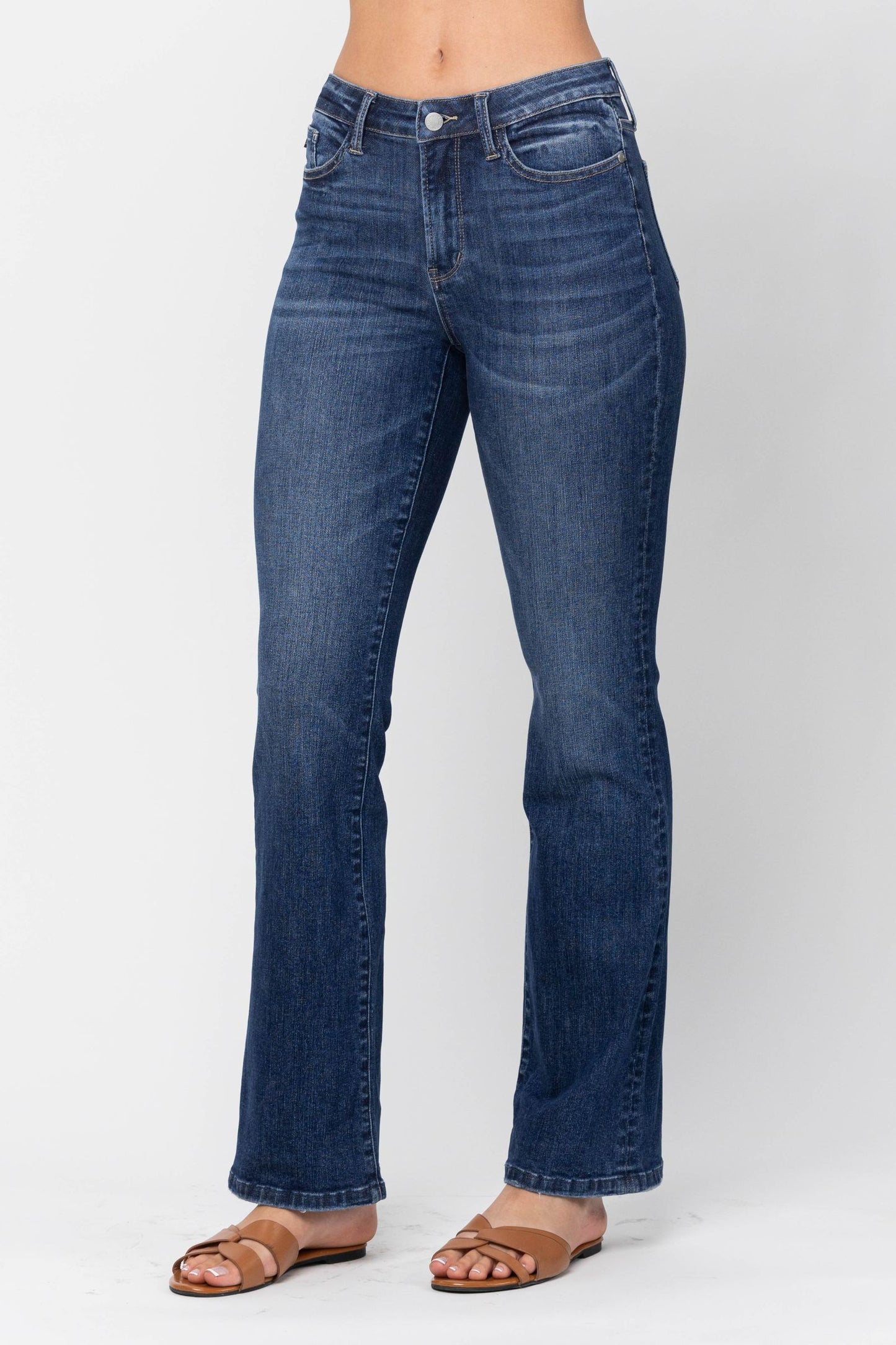 Judy Blue mid-rise classic non-distressed bootcut jeans Ivy and Pearl Boutique