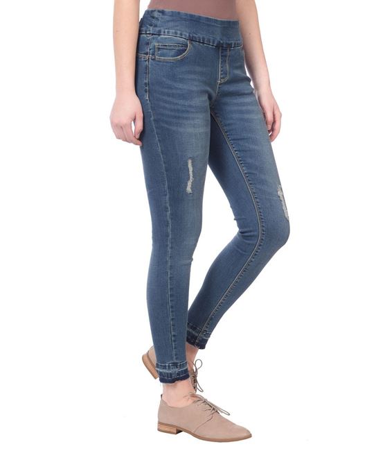 Julia Distressed Starry Night mid-rise pull on ankle jeans Ivy and Pearl Boutique