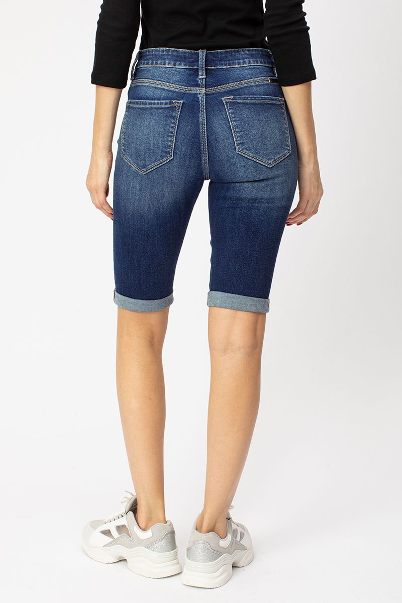 KanCan Karly High Rise Cuff Bermuda Shorts Ivy and Pearl Boutique