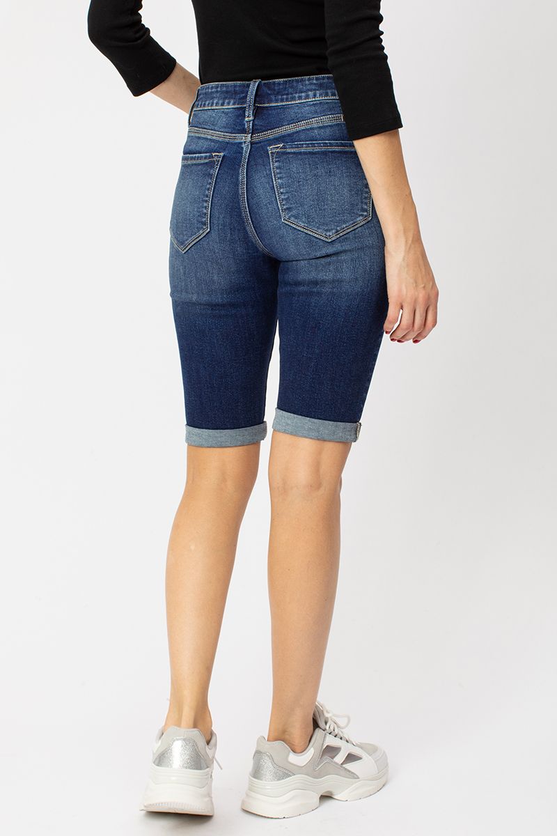 KanCan Karly High Rise Cuff Bermuda Shorts Ivy and Pearl Boutique
