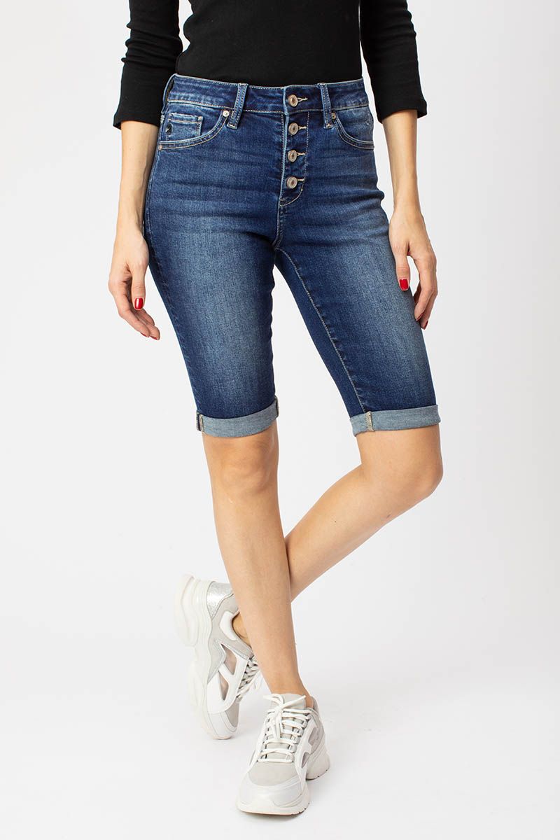 KanCan Karly High Rise Cuff Bermuda Shorts Ivy and Pearl Boutique 7/27
