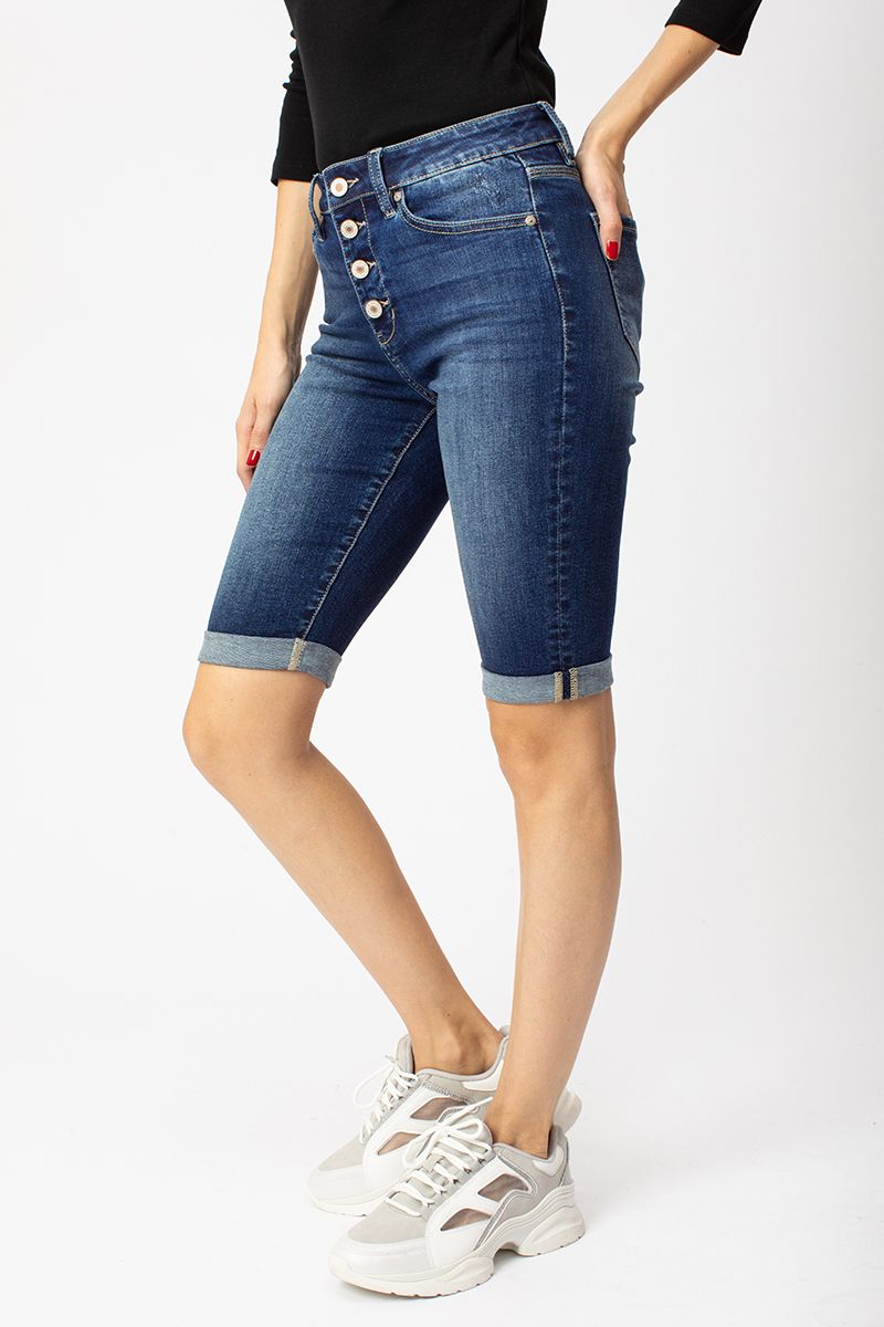 KanCan Karly High Rise Cuff Bermuda Shorts Ivy and Pearl Boutique