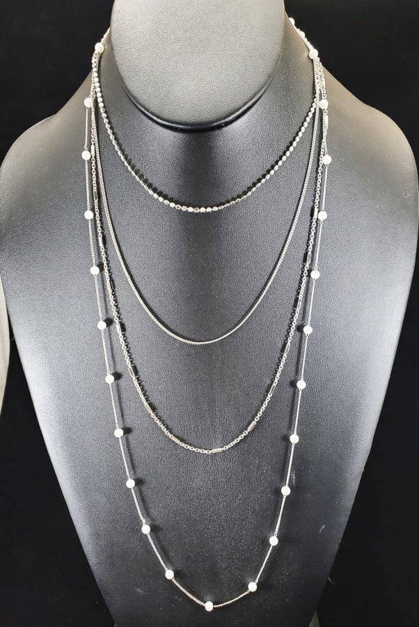 Kenze Panne 4-Chain Layered with Pearls Necklace Ivy and Pearl Boutique