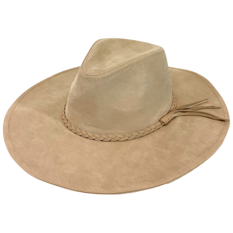 Kenze Panne Ivory Rancher Hat with Braided Band Ivy and Pearl Boutique