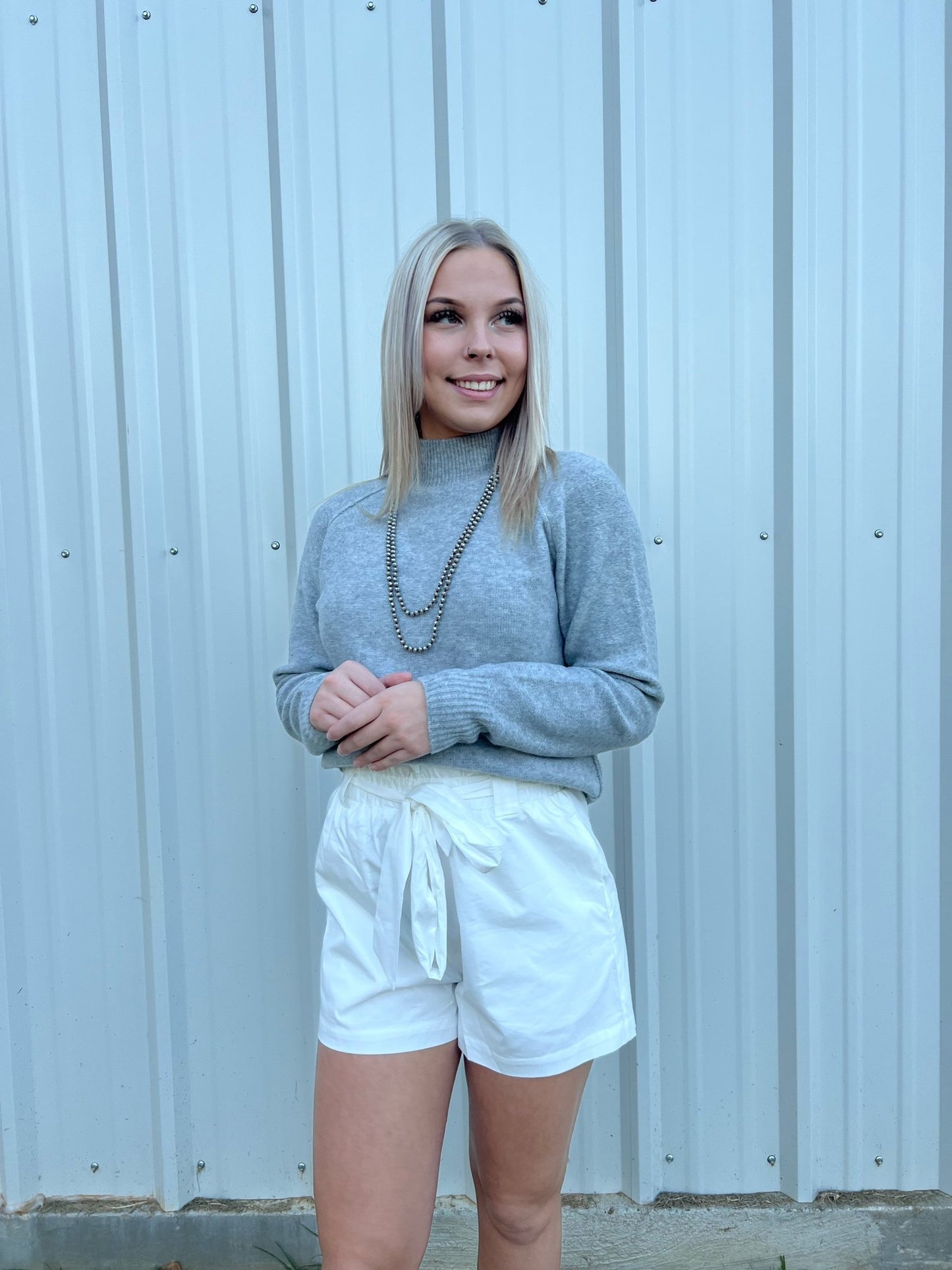 Be Cool Mock neck pullover sweater top Ivy and Pearl Boutique