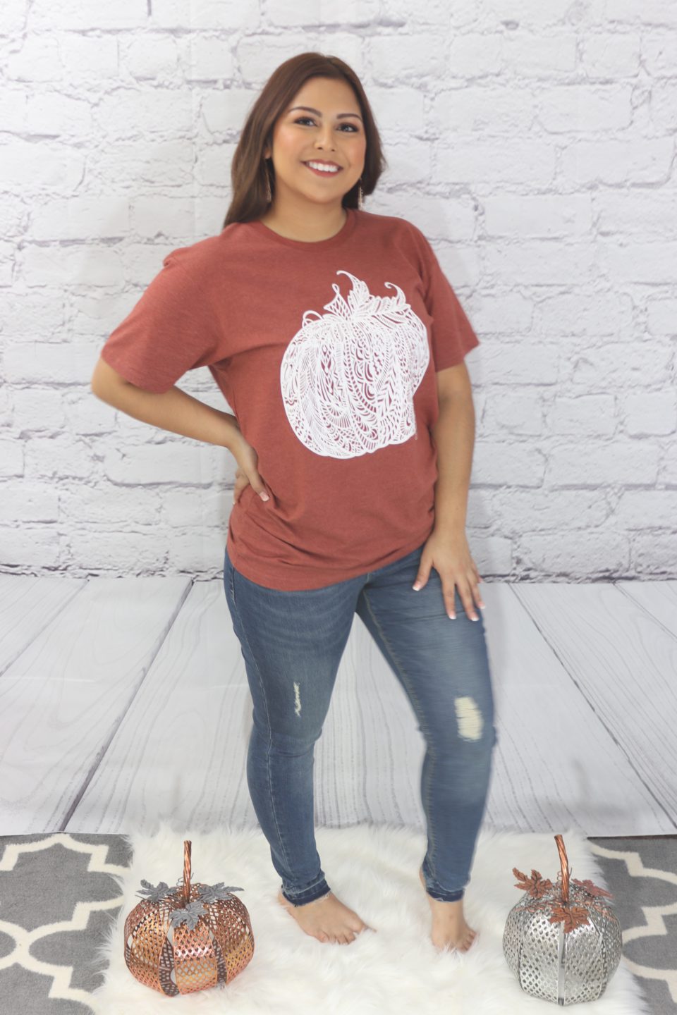 Lace pumpkin T-Shirt Ivy and Pearl Boutique