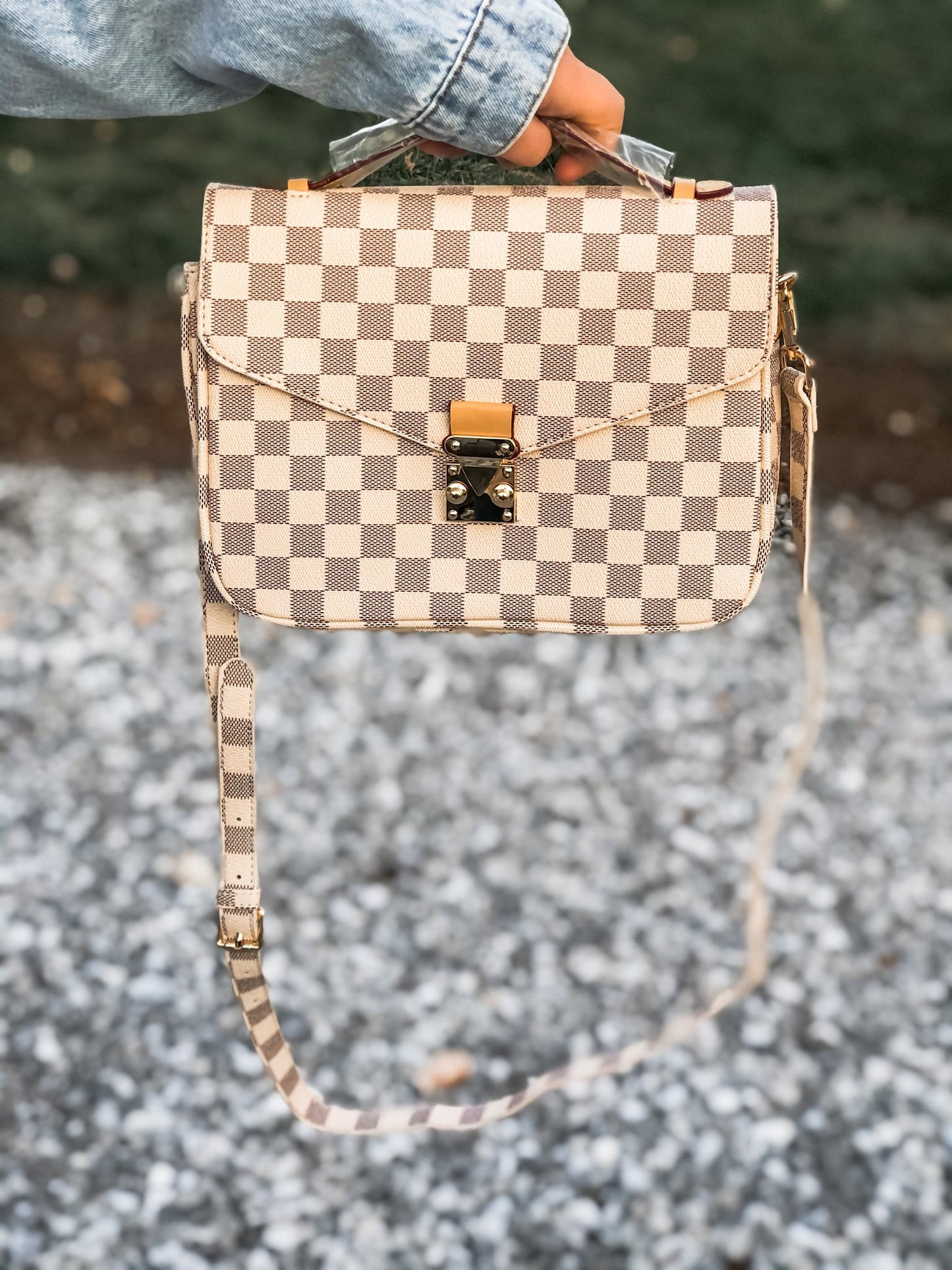 Lacey Satchel Bag Purse with Adjustable Long Strap and Top Handle Ivy and Pearl Boutique Cream