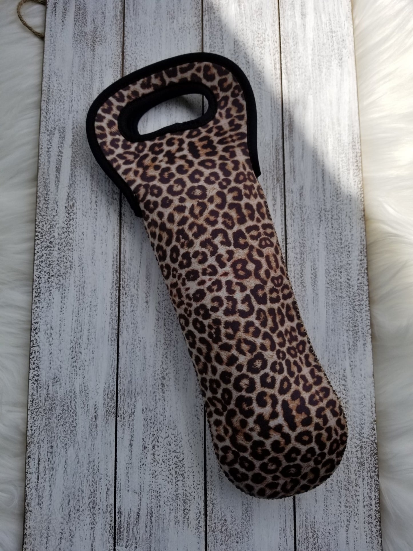 Leopard Neoprene Collection - Wine tote Ivy and Pearl Boutique