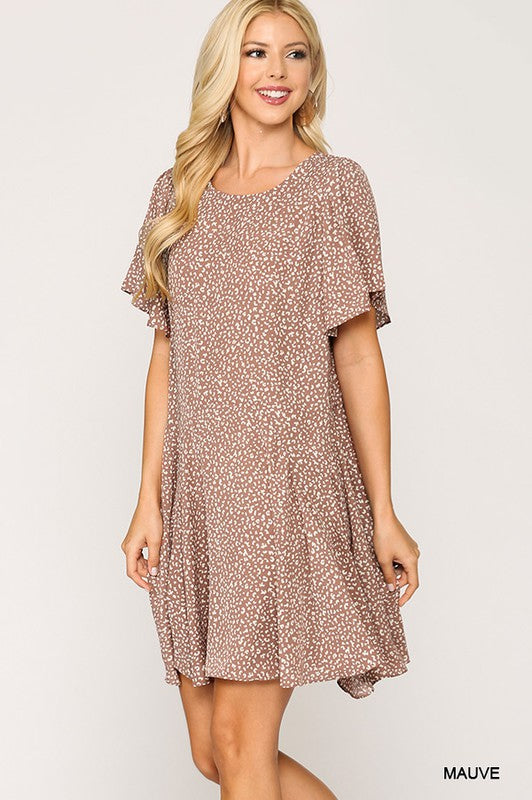 Leopard Print Insert Detail Hem Dress Ivy and Pearl Boutique