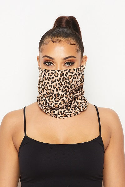 Leopard Tubular Face Mask Gaiter Balaclava Ivy and Pearl Boutique