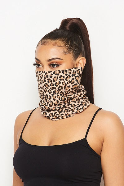 Leopard Tubular Face Mask Gaiter Balaclava Ivy and Pearl Boutique