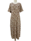 Leopard V-Neck Short Sleeve Maxi Dress with Pockets  Ivy and Pearl Boutique 1XL