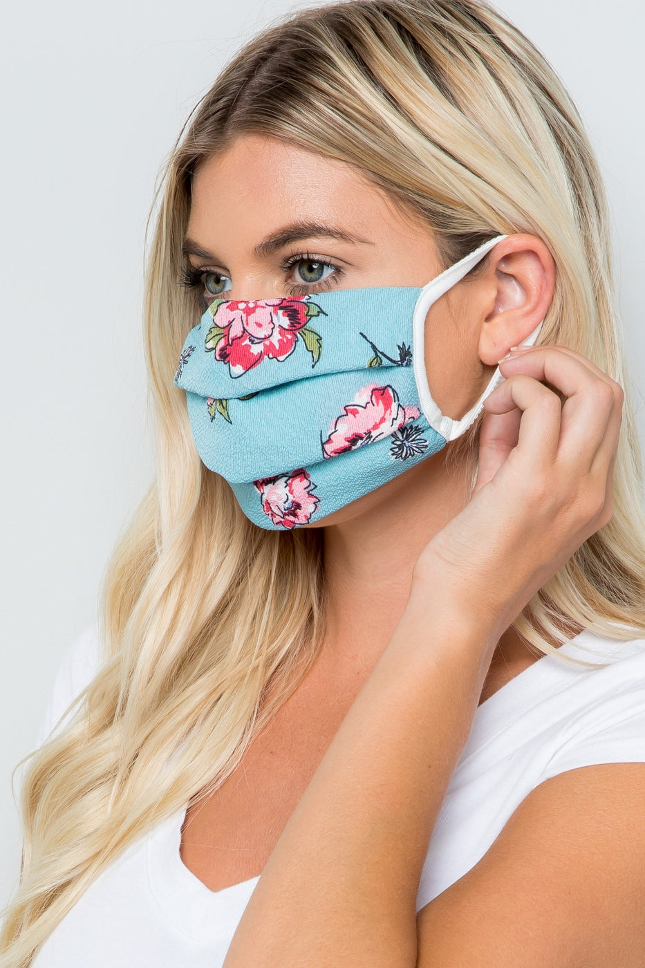 Lightweight Reusable Washable Floral Woven Fabric Face Mask Ivy and Pearl Boutique