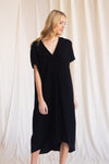 Linen maxi dress with a v neckline and side pockets (multiple colors available)  Ivy and Pearl Boutique