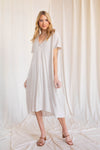 Linen maxi dress with a v neckline and side pockets (multiple colors available)  Ivy and Pearl Boutique