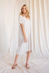 Linen maxi dress with a v neckline and side pockets (multiple colors available)  Ivy and Pearl Boutique Natural S
