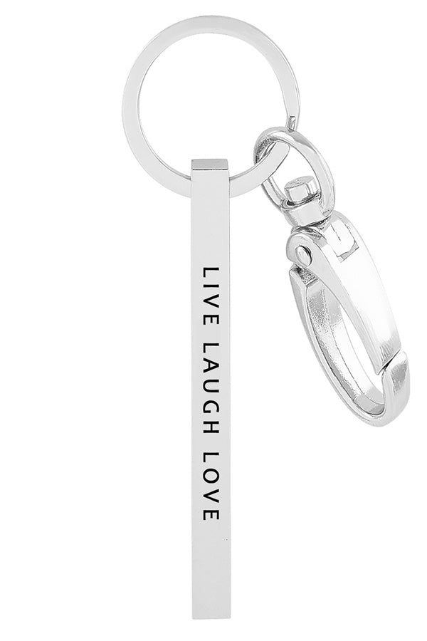 "Live Laugh Love" metal bar key chain Ivy and Pearl Boutique