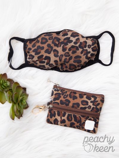 Living in Leopard Face Mask with Double-Zipper Mini Versi Bag Ivy and Pearl Boutique