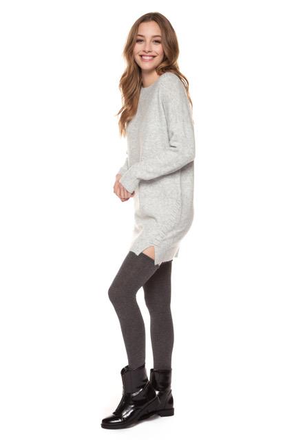 Dex long sleeve crew neck dress with lace-up detail side seam Ivy and Pearl Boutique