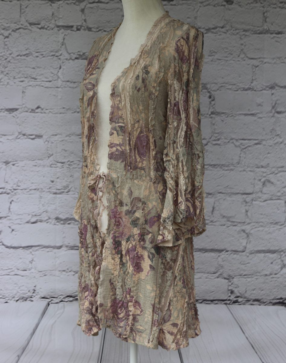 Long sleeve lace print cardigan Ivy and Pearl Boutique