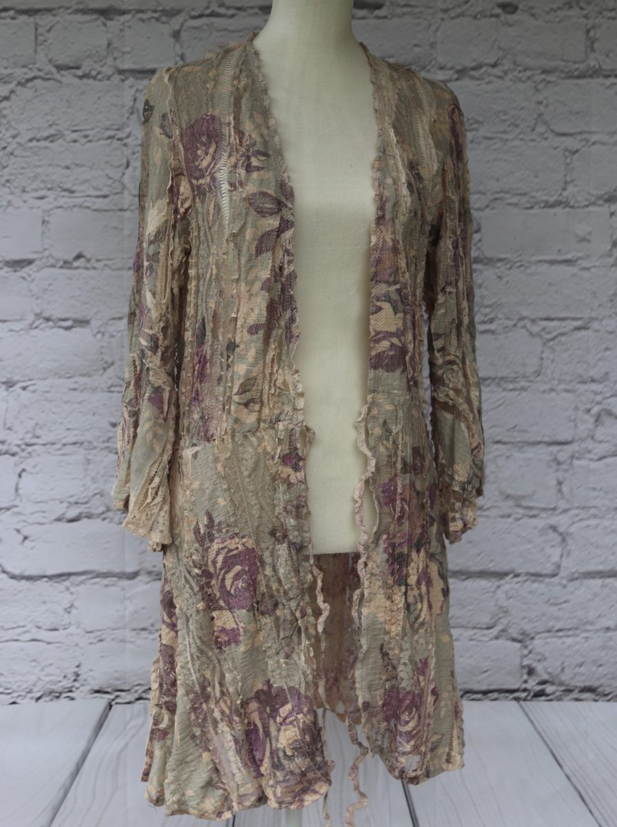Long sleeve lace print cardigan Ivy and Pearl Boutique