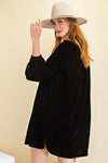 Loose fit soft velvet tunic dress with pockets  Ivy and Pearl Boutique
