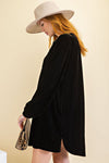Loose fit soft velvet tunic dress with pockets  Ivy and Pearl Boutique