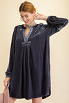 Loose fit soft velvet tunic dress with pockets  Ivy and Pearl Boutique