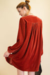 Loose fit soft velvet tunic dress with pockets  Ivy and Pearl Boutique