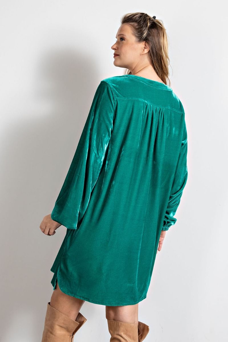 Loose fit soft velvet tunic dress with pockets  Ivy and Pearl Boutique