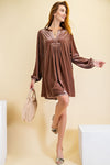 Loose fit soft velvet tunic dress with pockets  Ivy and Pearl Boutique