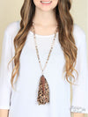 Leopard and Brown Tassel Necklace  Ivy and Pearl Boutique   