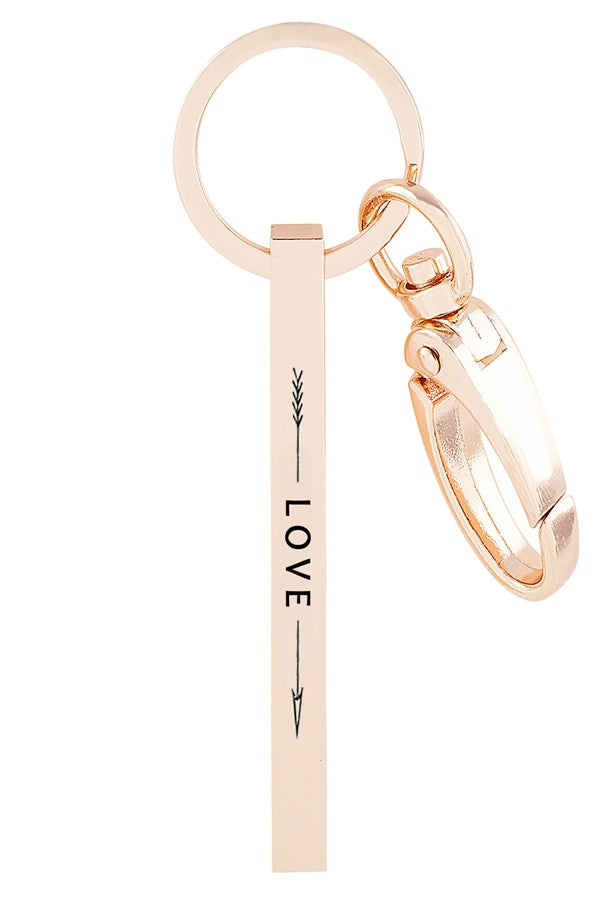 "Love" metal bar key chain Ivy and Pearl Boutique