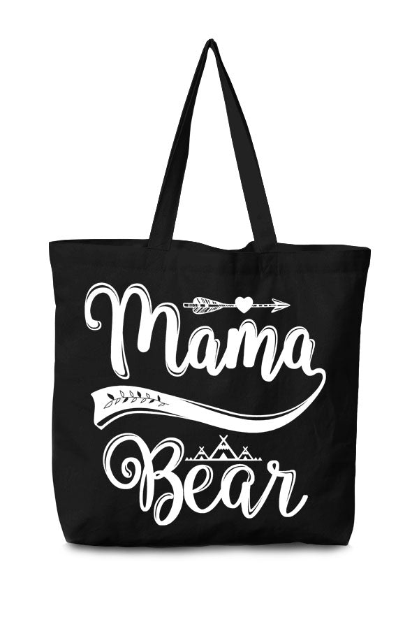 Mama Bear canvas tote bag with teepee and arrow design Ivy and Pearl Boutique