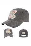 "Mama hair don't care" washed baseball cap  Ivy and Pearl Boutique Black