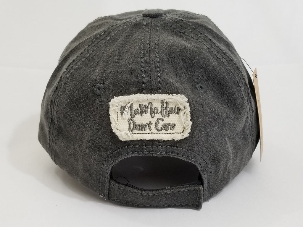 "Mama hair don't care" washed baseball cap Ivy and Pearl Boutique