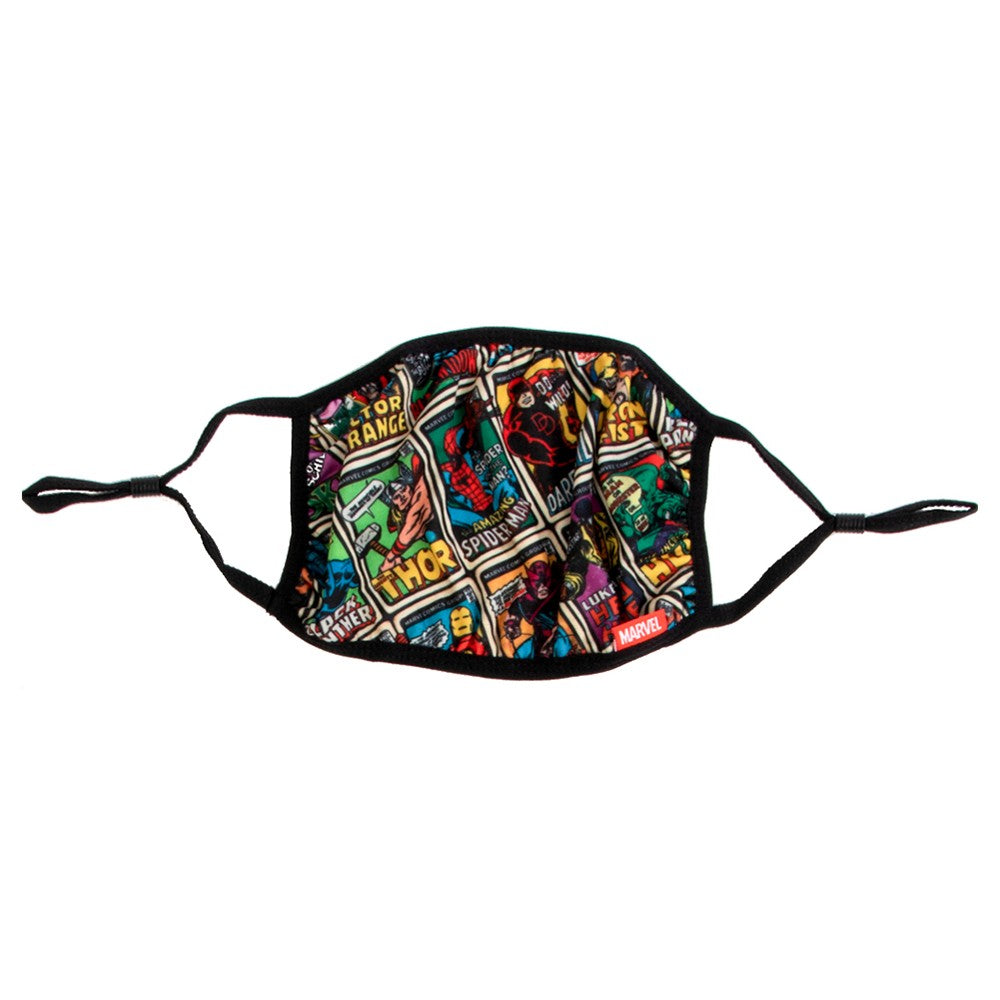Marvel Face Mask - Adult Marvel Comic Book Covers Adjustable Face Mask Ivy and Pearl Boutique