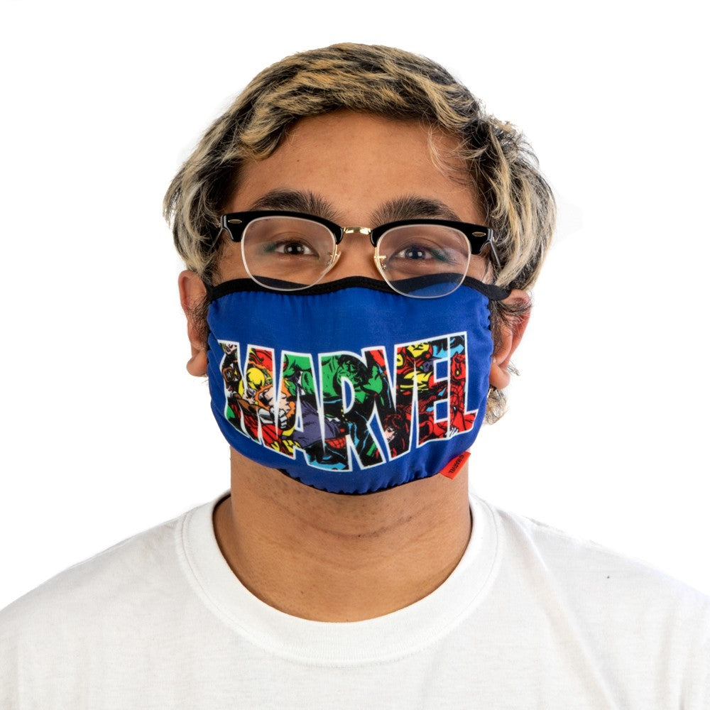 Marvel Logo Face Mask - Marvel Adult Adjustable Face Mask Ivy and Pearl Boutique