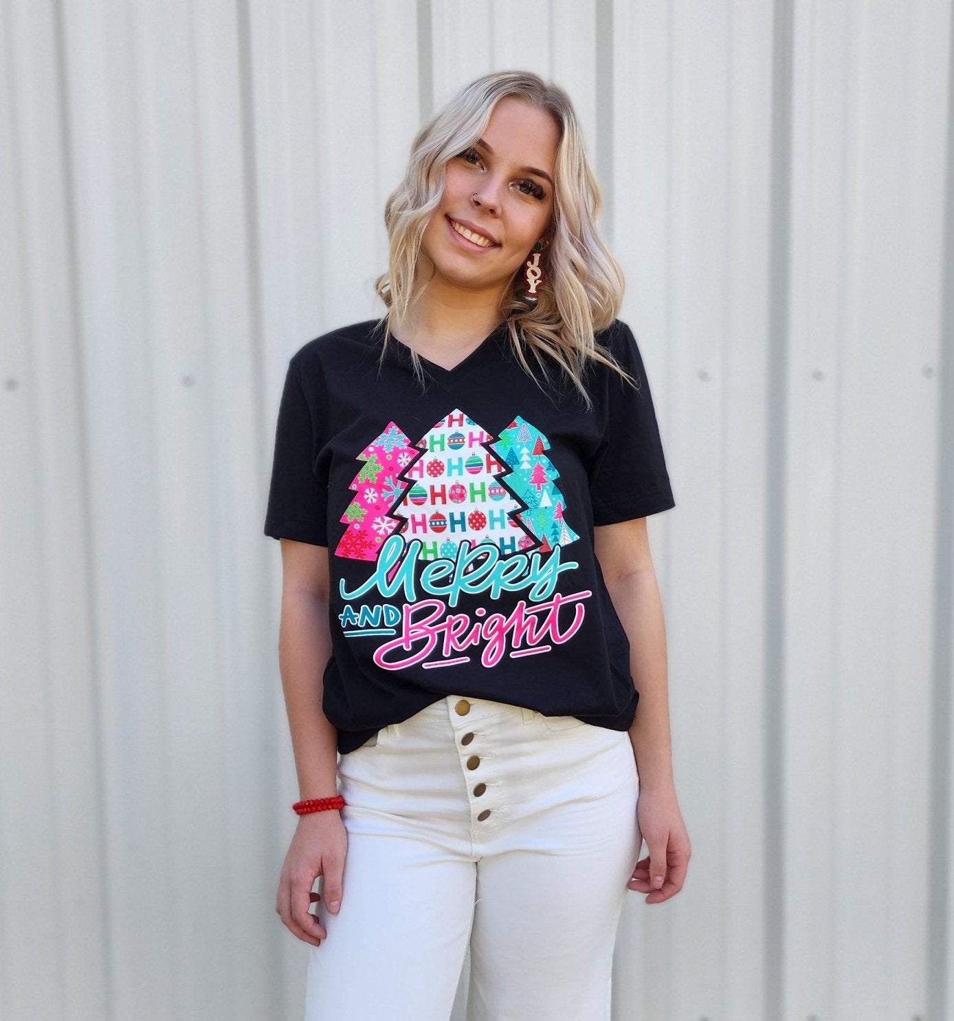 Merry and Bright Christmas T-Shirt  Ivy and Pearl Boutique