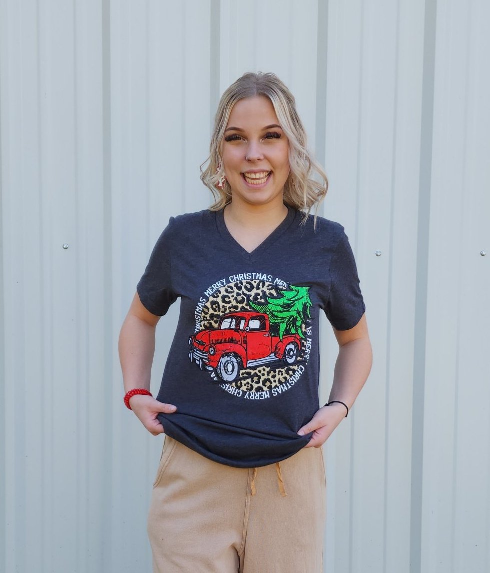 Merry Christmas Old Truck T-Shirt  Ivy and Pearl Boutique