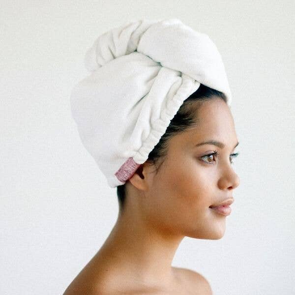 Microfiber Hair Towel - Quick Drying Hair Towel Kitsch White