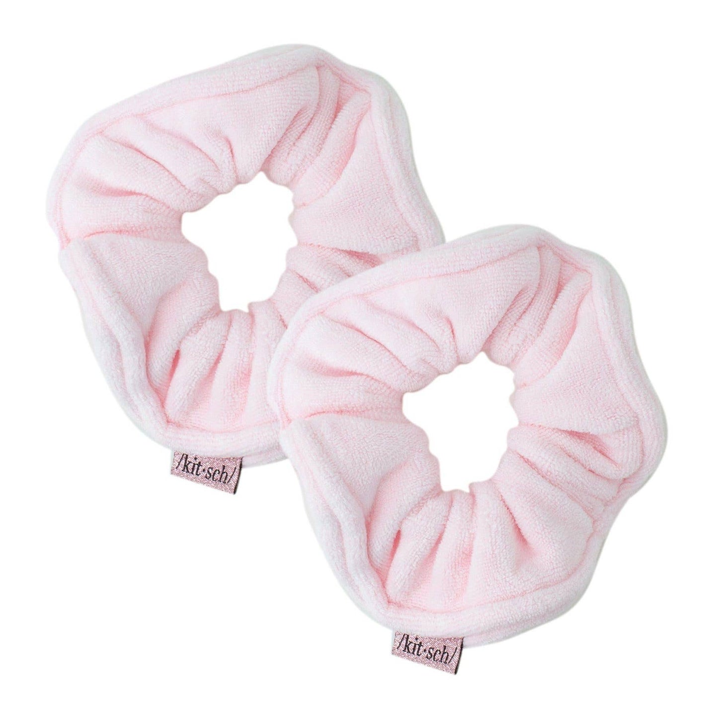Microfiber Scrunchies - Package of 2 Kitsch Microfiber Towel Hair Scrunchies with Travel Pouch Kitsch