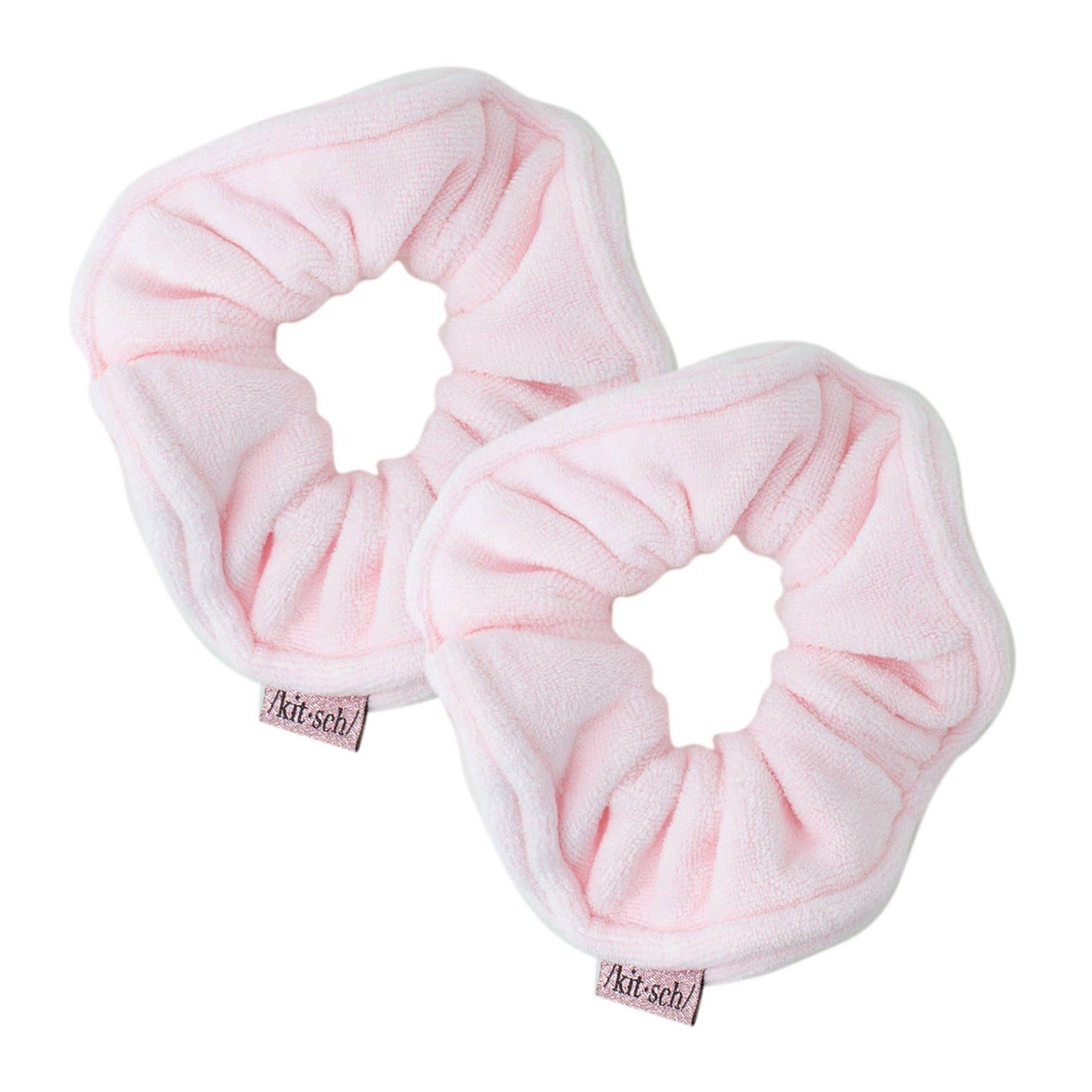 Microfiber Scrunchies - Package of 2 Kitsch Microfiber Towel Hair Scrunchies with Travel Pouch  Kitsch   