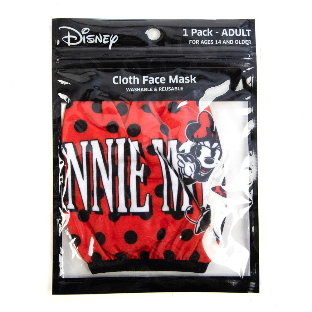 Minnie Mouse Face Mask - Disney Adult Adjustable Face Mask/Cover Ivy and Pearl Boutique