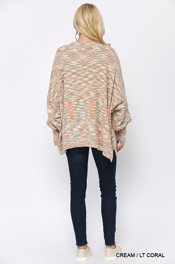 Multi Color and Loose Fit Round Neck Sweater Ivy and Pearl Boutique