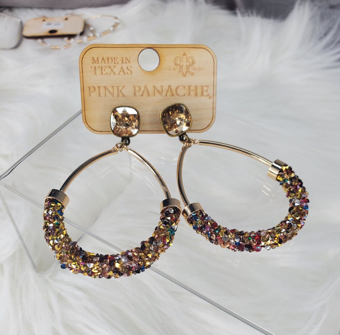 Multi-color jewel encrusted teardrop with gemstone earrings Ivy and Pearl Boutique