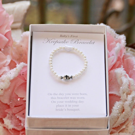 Baby's First Bracelet/Bride Keepsake with Pearls  Ivy and Pearl Boutique