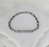 Oval bead with cubic zirconia clusters bracelet  Ivy and Pearl Boutique