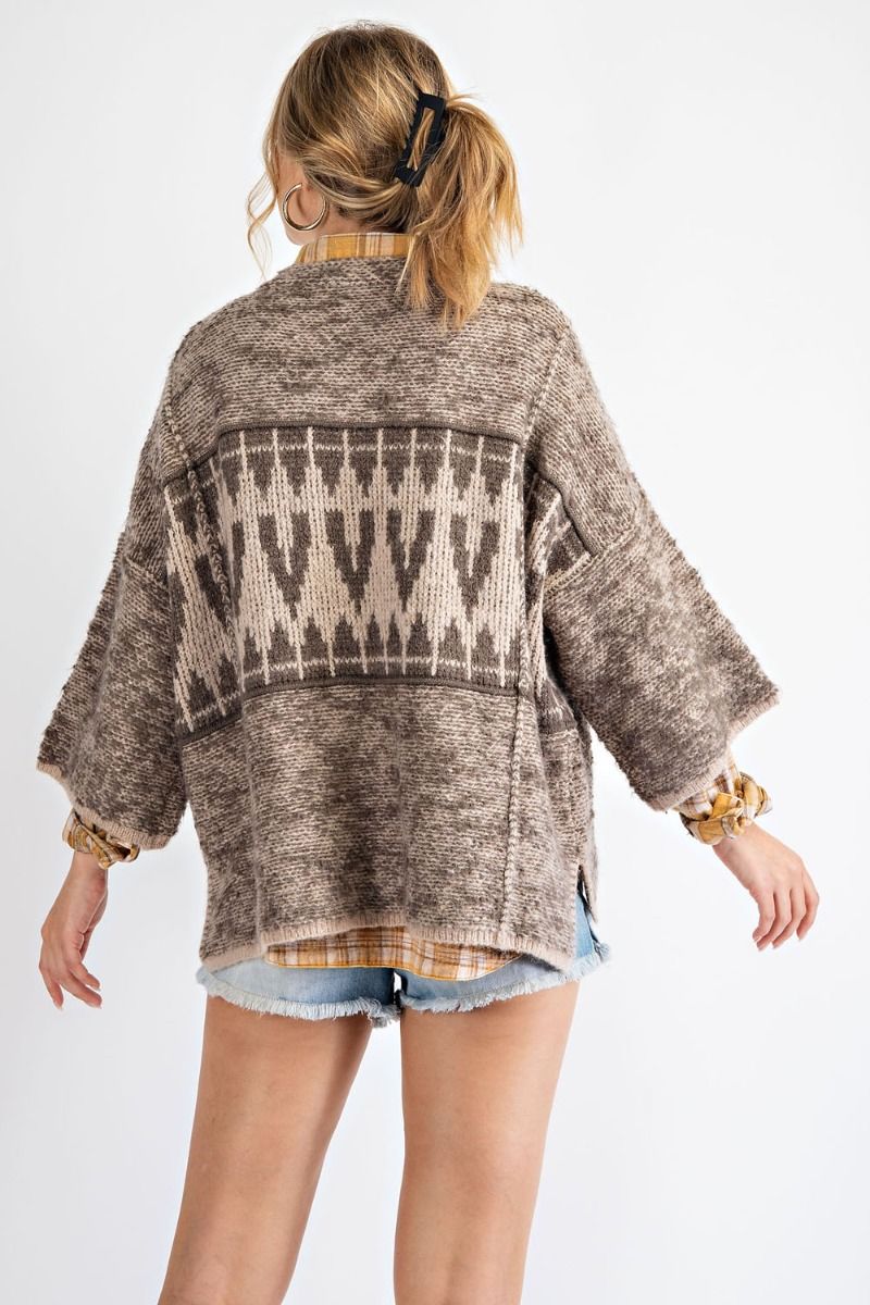 Oversized tribal patterned sweater Ivy and Pearl Boutique
