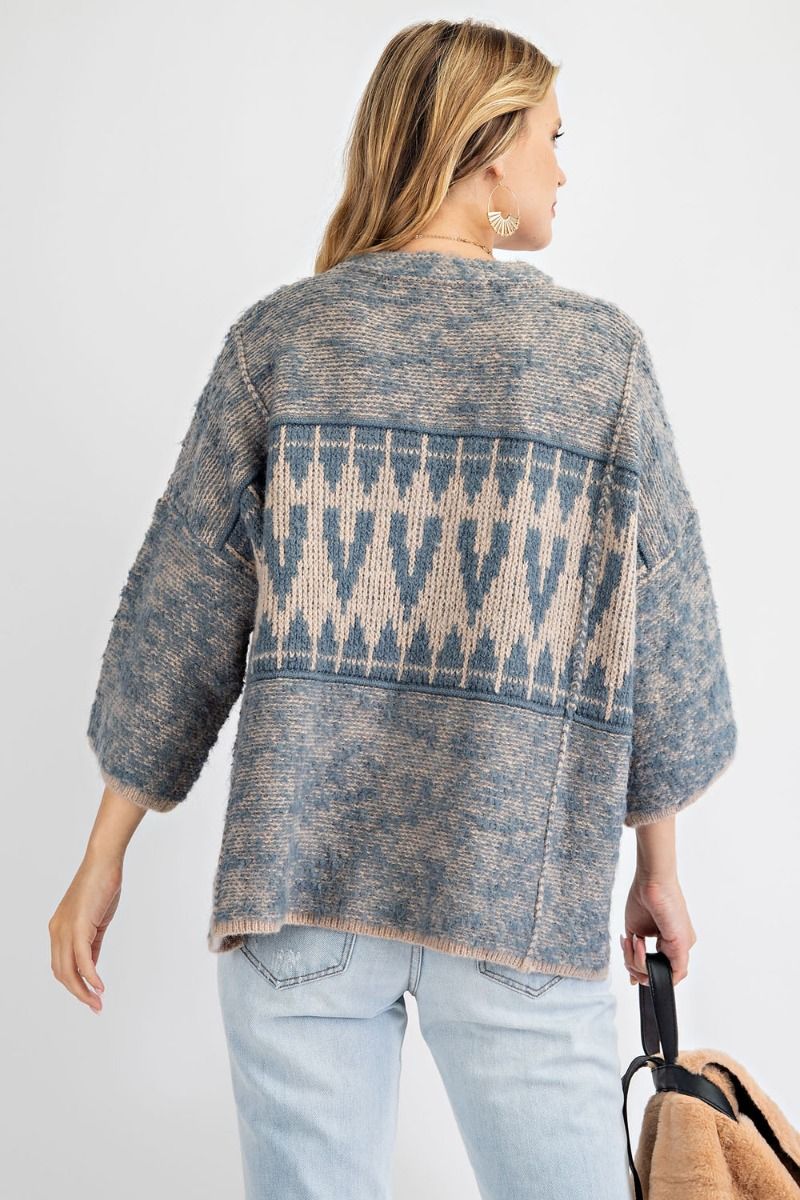 Oversized tribal patterned sweater Ivy and Pearl Boutique